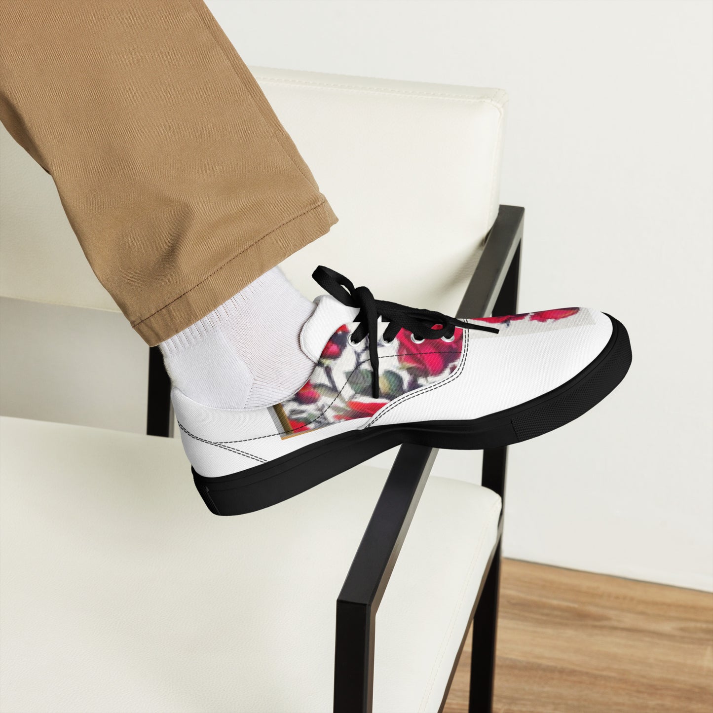 Men’s lace-up canvas shoes in "Rose Block Revolution"